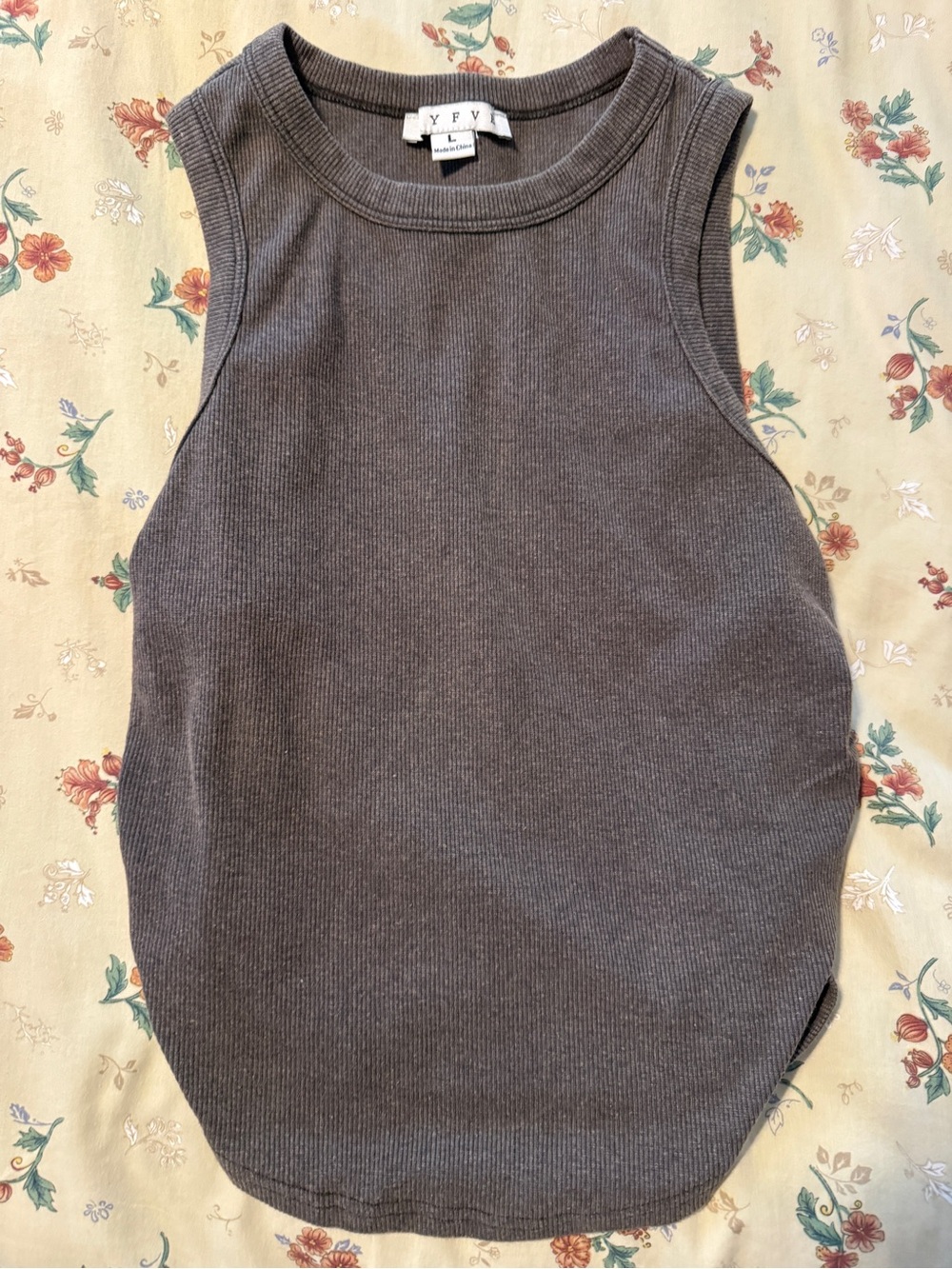 HYFVE Charcoal Ribbed Tank Top